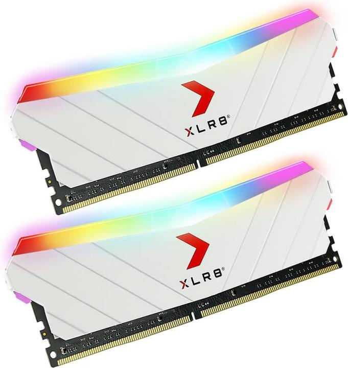 Actual product image PNY XLR8 Gaming EPIC-X RGB, 16 GB, 2 x 8 GB, DDR4, 3200 MHz, 288-pin DIMM, White (2 x 8GB, 3200 MHz, DDR4-RAM, DIMM)