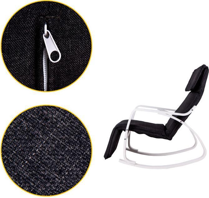 Produktbild Modernhome Rocking chair with adjustable footrest, white frame