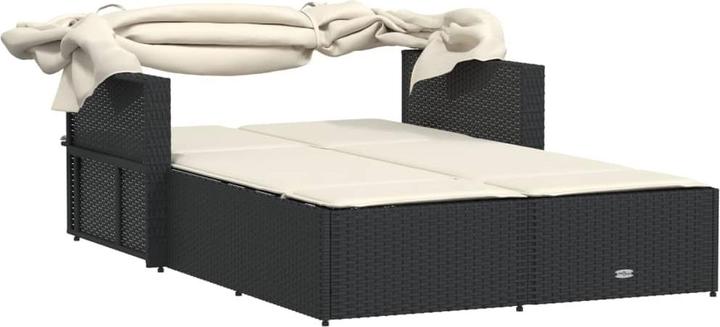 Actual product image VidaXL Double sun lounger with roof and cushions (201 cm)