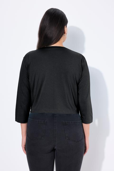 Produktbild Ulla Popken Bolero, kurze Jacke, Jersey, 3/4-Arm, Saumknoten (54)