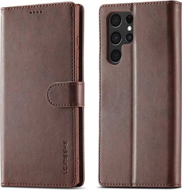 Image du produit LC.Imeeke Samsung S21 Ultra - Etui portefeuille avec 3 emplacements pour cartes & fermeture magnétique, marron (Samsung Galaxy S21 Ultra)