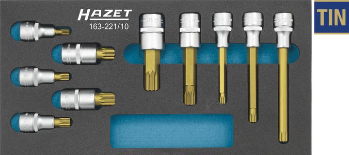 Produktbild HAZET Schraubendreher-Steckschlüsseleinsatz Satz 163-221/10 ∙ M8 ∙ M10 ∙ M12 ∙ M14 ∙ M16 ∙ M18 ∙ M8…