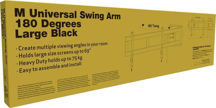 Actual product image Multibrackets M Universal Swing Arm 180 Degrees Large Black (Wall, 69", 75 kg)