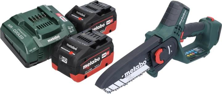 Produktbild Metabo MS 18 LTX 15 Akku Gehölzsäge 18 V 15 cm 5 m/s + 2x Akku 5,5 Ah + Ladegerät (Akku Kettensäge)