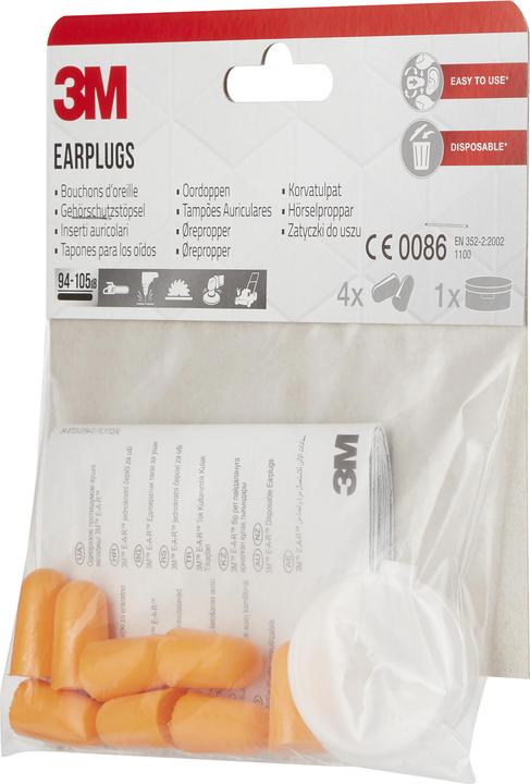 Actual product image 3M Hearing protection plugs, orange (8x)