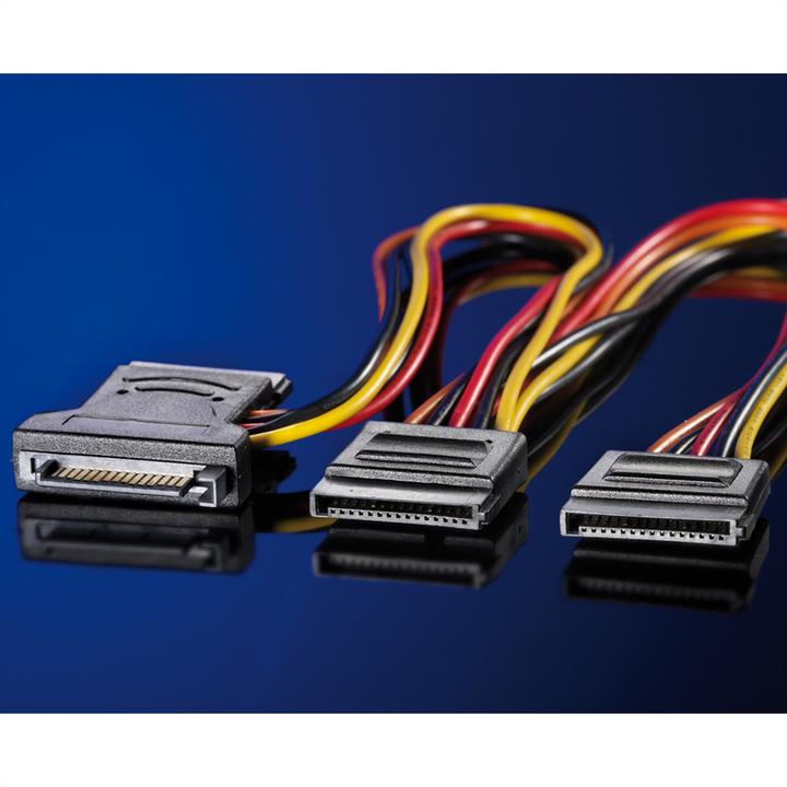 Image du produit Roline Câble d'alimentation en Y interne, 3x SATA ST- SATA (16 cm)