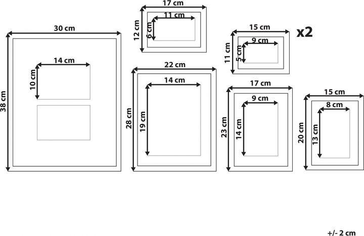 Actual product image Beliani Picture Frame Collage Set of 7 white ZINARE