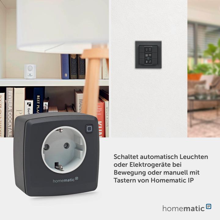Produktbild EQ-3 Homematic IP Smart Home Schalt-Mess-Steckdose - anthrazit, Steckdose misst Strom, digitaler Zwi