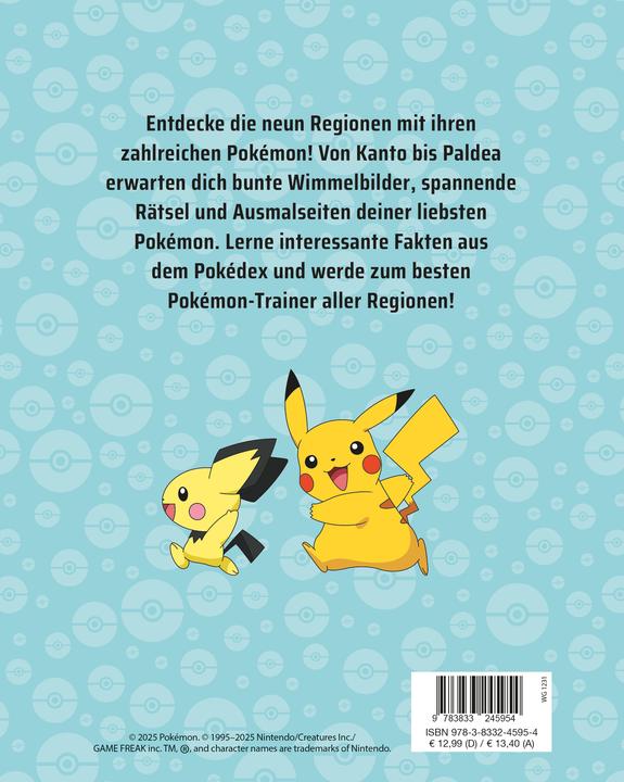 Produktbild Panini Pokémon: Willkommen in den neun Regionen! - Suchen - Rätseln - Malen