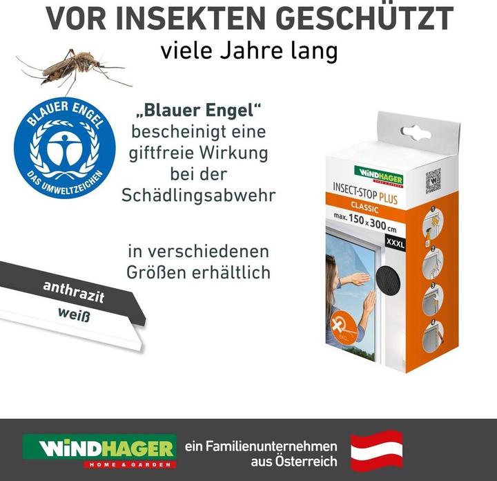 Produktbild Windhager Klettband Fliegengitter Für Fenster (150 x 300 cm)