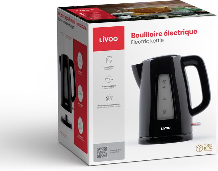 Produktbild Livoo Elektrischer Wasserkocher (1.70 l, EU-Stecker)