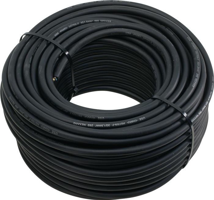 Weingartner Câble en caoutchouc 230 V 3x1,5mmÂ² 50m H07RN-F noir WEINGÃ "RTNER (50 m)