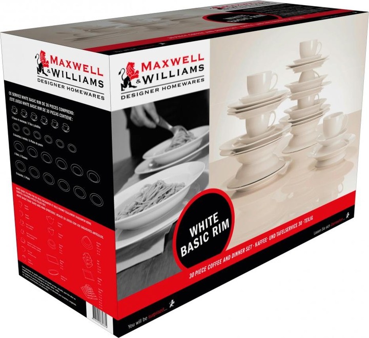 Immagine prodotto Maxwell & Williams Set di tavolini da caffè rotondi 30 pezzi. Bianco P208 (30 Pezzo/i)