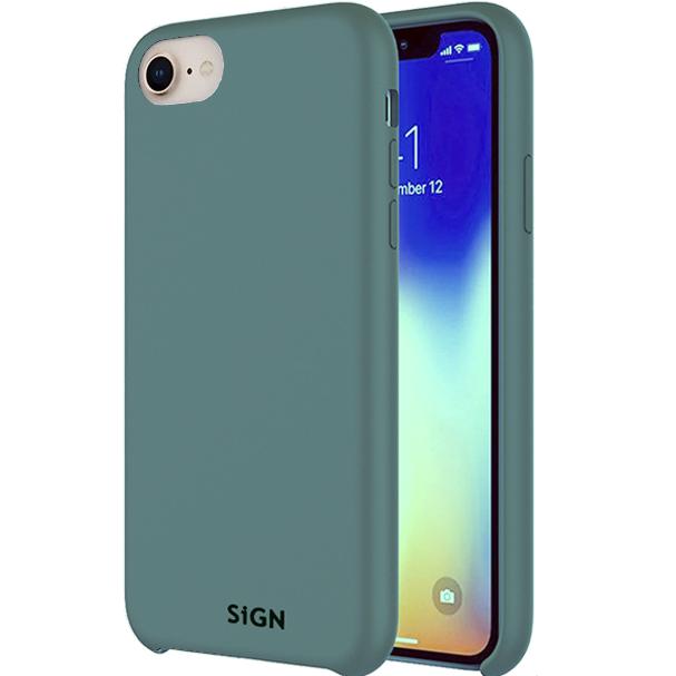 SIGN Custodia in silicone liquido per iPhone 7 e 8 - Menta (Apple iPhone 7, Apple iPhone 8), Cover smartphone, Verde