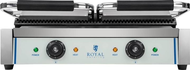 Produktbild Royal Catering Kontaktgrill Elektrogrill Elektro Doppel Panini Toaster Grill Edelstahl 2200W