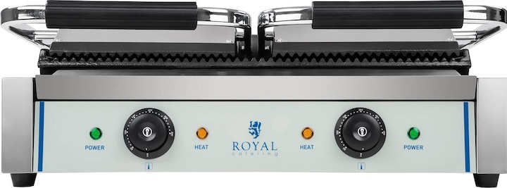 Produktbild Royal Catering Kontaktgrill Elektrogrill Elektro Doppel Panini Toaster Grill Edelstahl 2200W