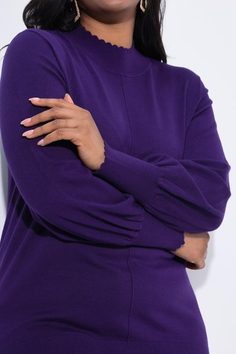 Produktbild Ulla Popken Pullover, Muschelsaum, Stehkragen, Langarm (56)