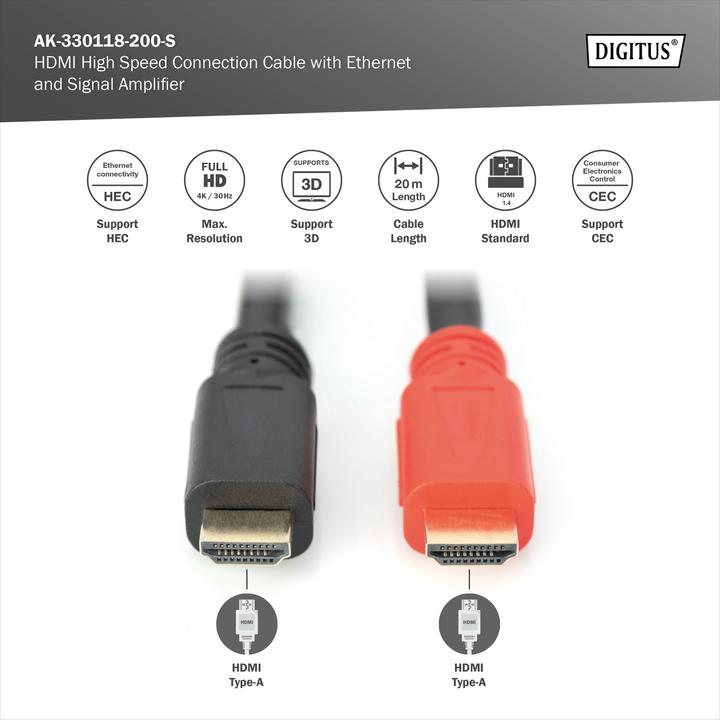 Produktbild Digitus HDMI (Typ A) — HDMI (Typ A) (20 m, HDMI, 2.1)