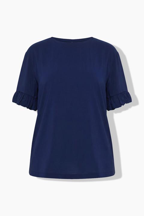 Actual product image Ulla Popken Mixed Material Ruffle Cuff Tee (42)