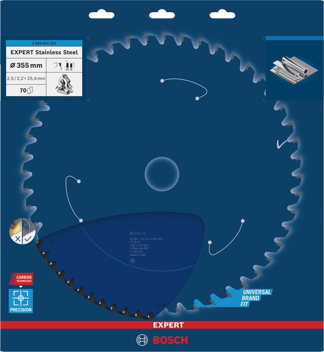 Actual product image Bosch Professional Zubehör Circular saw blade Expert for Stainless Steel, 355 x 25.4 x 2.5 x 70