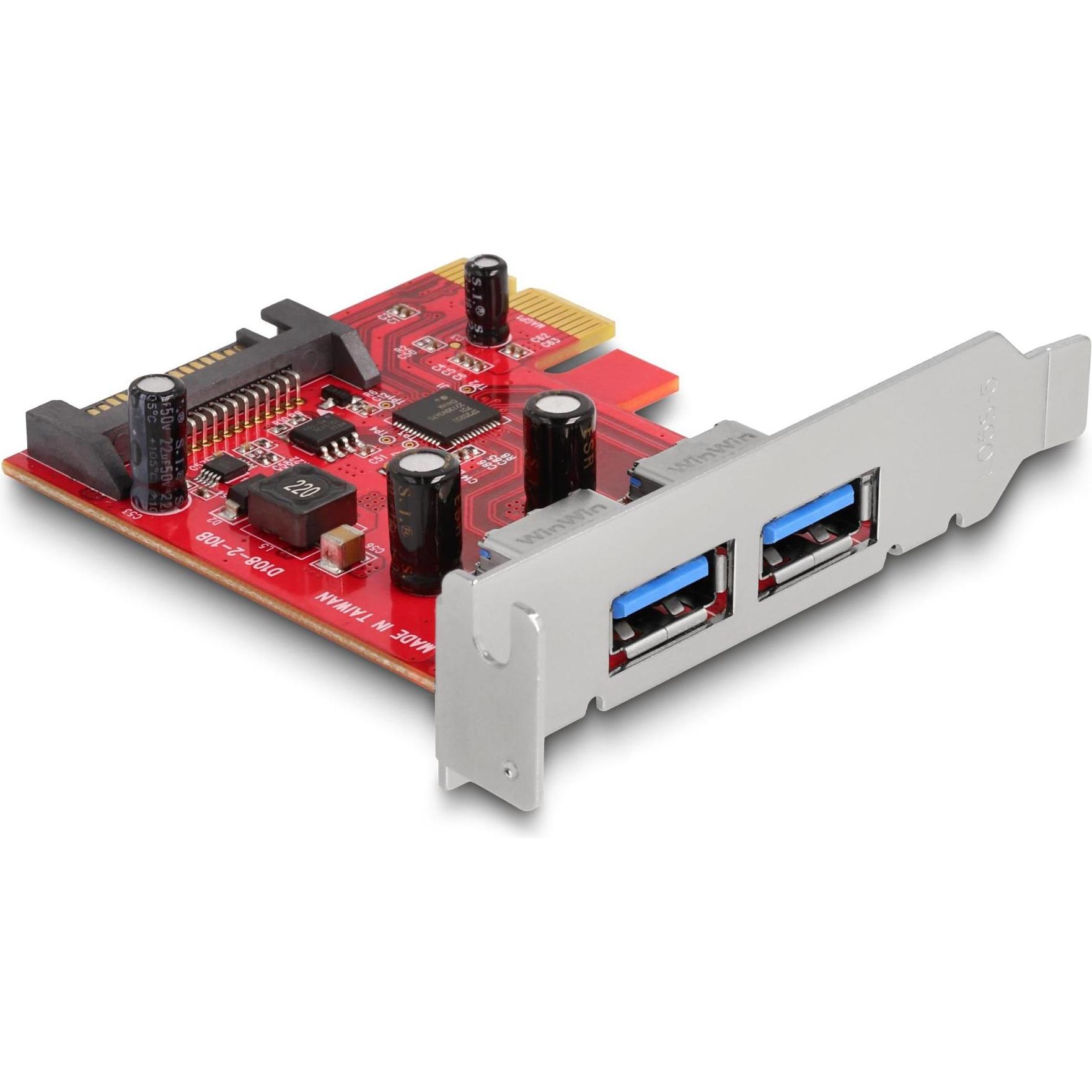 Thumbnail - Delock PCI Express x1 Karte zu 2 x extern USB 5 Gbps Typ-A Buchse, Kontrollerkarte