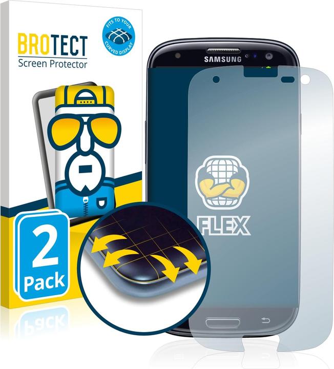 BROTECT Fullscreen Schutzfolie Displayschutz Folie Klar Transparent (2 Stück, Samsung Galaxy S3 i9300)