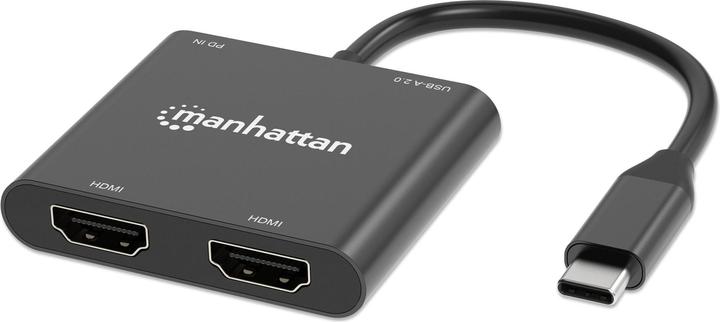 Manhattan USB-C PD auf Dual-HDMI-Monitor-Adapter (USB Typ-C, 5.90 cm)