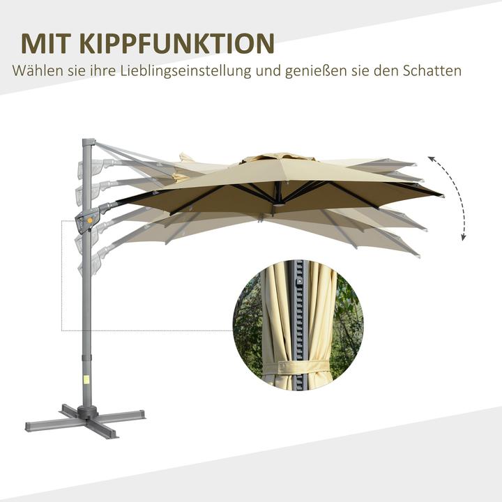 Actual product image Outsunny Parasol with adjustable tilt system (3 m)