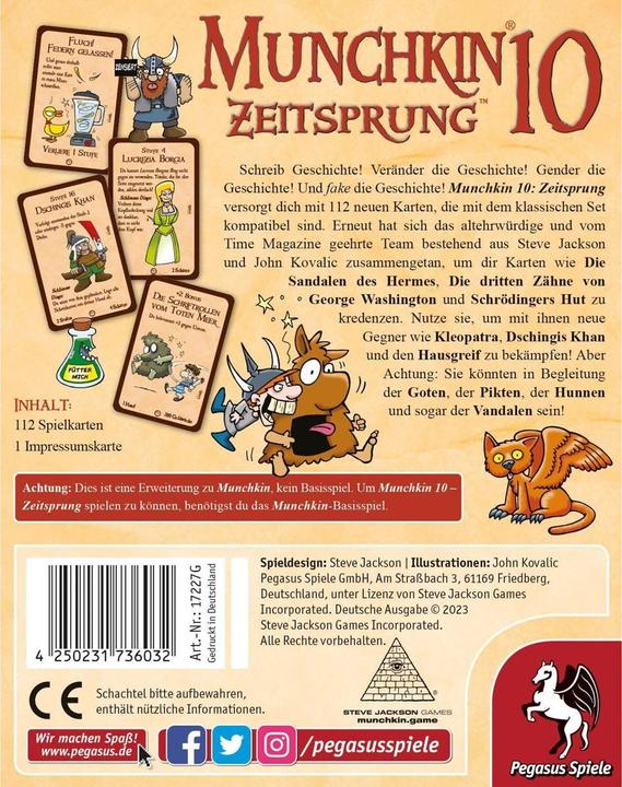 Actual product image Pegasus Munchkin 10: Time Jump, for 3-6 players, from 12 years, EN expansion (German)