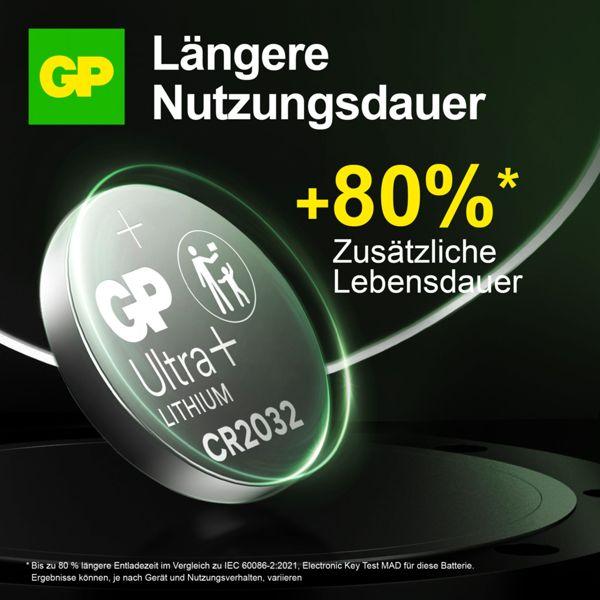 Actual product image GP Batteries Knopfzelle CR2032, 3V,2Stk. Lithium, 2-er Blister, DL2032 (2 pcs., CR2032, 220 mAh)