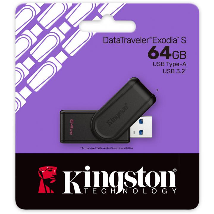 Produktbild Kingston USB-Stick 64GB DataTraveler Exodia S USB 3.2 retail (64 GB, USB-A)