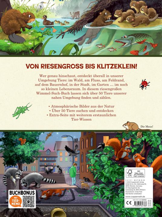 Immagine prodotto Mein riesengrosses WimmelSuchBuch: Tiere über und unter der Erde (Tedesco, AntjeFlad, 2024)