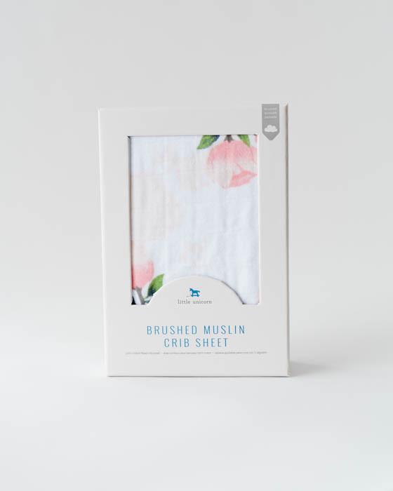 Produktbild little unicorn Brushed Crib Sheets Watercolor Rose (70 x 140 cm)