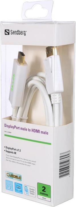Produktbild Sandberg DisplayPort to HDMI 4K (2 m, HDMI, DisplayPort)