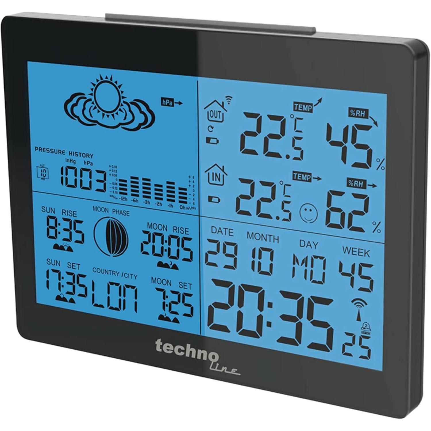 Technoline WS 6767 - draadloos weerstation met maximaal 3 buitenzenders