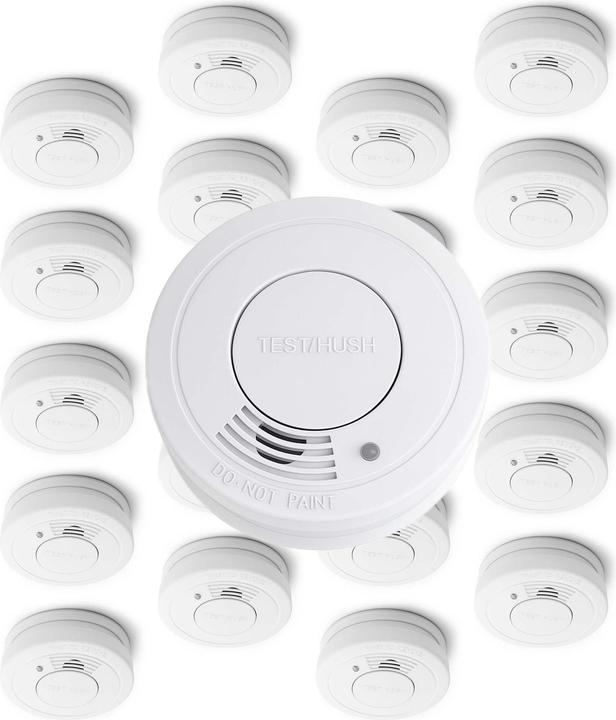 Produktbild Wiltec 20x Rauchmelder 3-V-Batterie Feuermelder HUSH-Funktion Brandschutzmelder