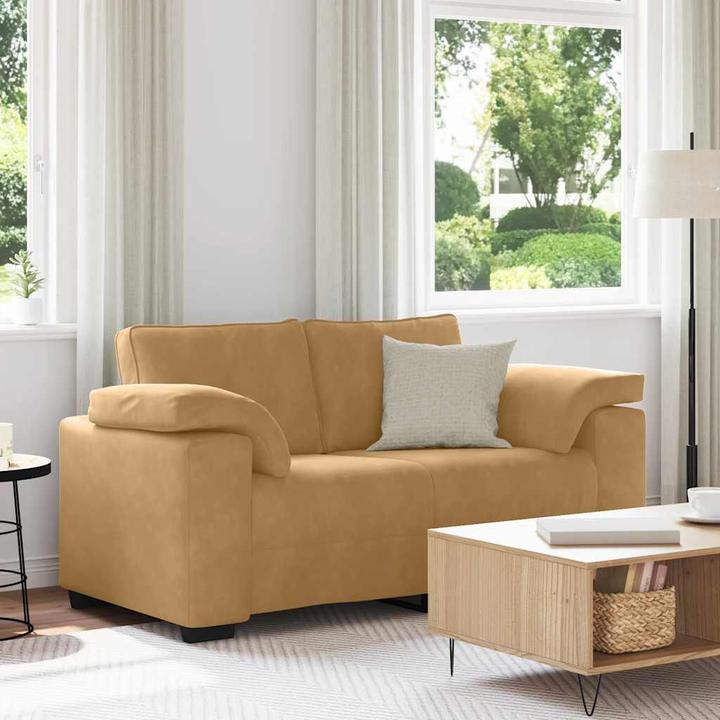 Produktbild vidaXL Zweisitzer-Sofa Braun 120 cm Samt
