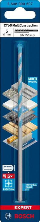 Productafbeelding Bosch Professional Zubehör Expert CYL-9 MultiConstructieboor, 5 x 90 x 150 mm, d 4,5 mm (5 millimeter)