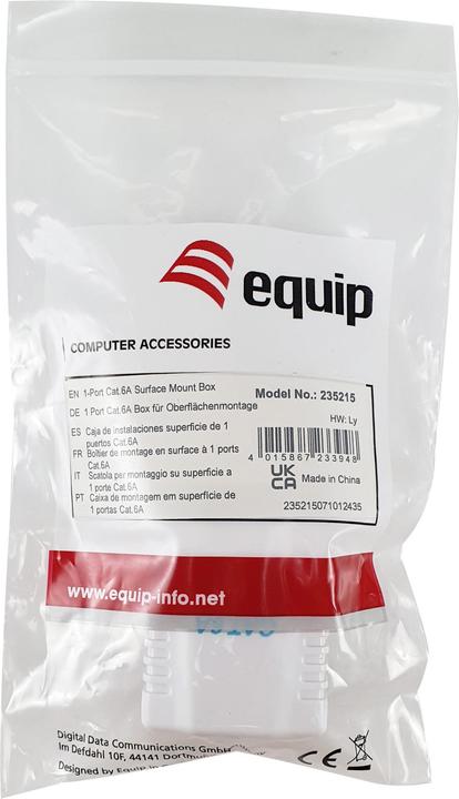 Productafbeelding equip Opbouwdoos Cat6A 1-poorts RJ45 UTP