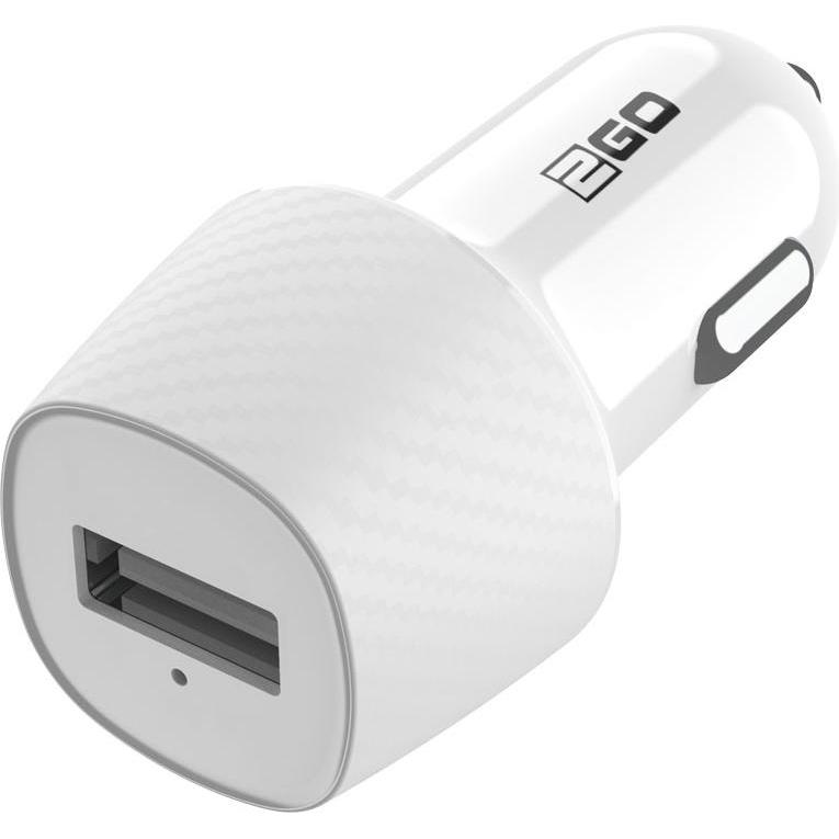 2GO USB Autoladegerät MINI 1A weiss, Auto Adapter, Weiss