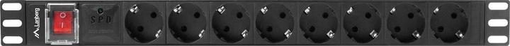 Actual product image Lanberg PDU 19inch 1U 16A 8x Shuko 2m