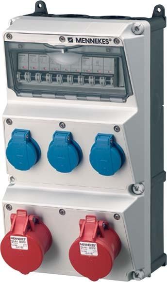 Actual product image Mennekes MEN 930004 Socket outlet combination AMAXX (3 x, CEE 63/5)