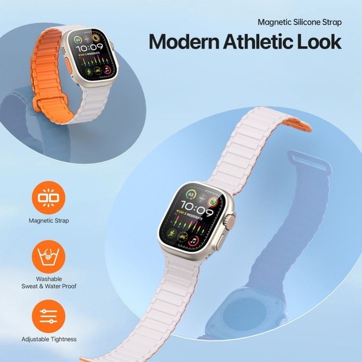 Actual product image Dux Ducis KJ bracelet (42 mm, 45 mm, 44 mm, 49 mm, Silicone, Apple Watch Ultra 2, Apple Watch Series 8, Apple Watch Ultra, Apple Watch Series 5, Apple Watch Series 7, Apple Watch Series 6, Apple Watch Series 3, Apple Watch Series 4, Apple Watch SE, Apple Watch Series 9)