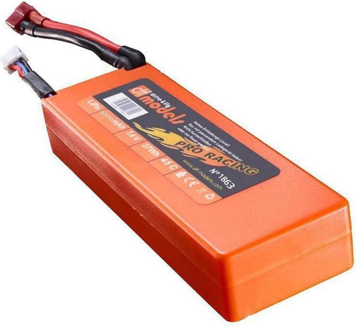 Actual product image DF-Models LiPo Pack 2S - 7,4 Volt - 6500mAh, 45C - square (7.40 V, 6500 mAh)