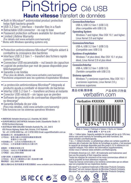 Produktbild Verbatim Store 'n' Go Pin Stripe (16 GB, USB-A)