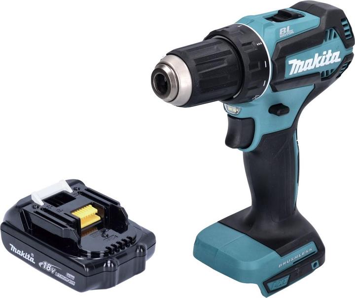 Produktbild Makita DDF 485 Y1 Akku Bohrschrauber 18 V 50 Nm Brushless + 1x Akku 1,5 Ah - ohne LadegerÃ¤t