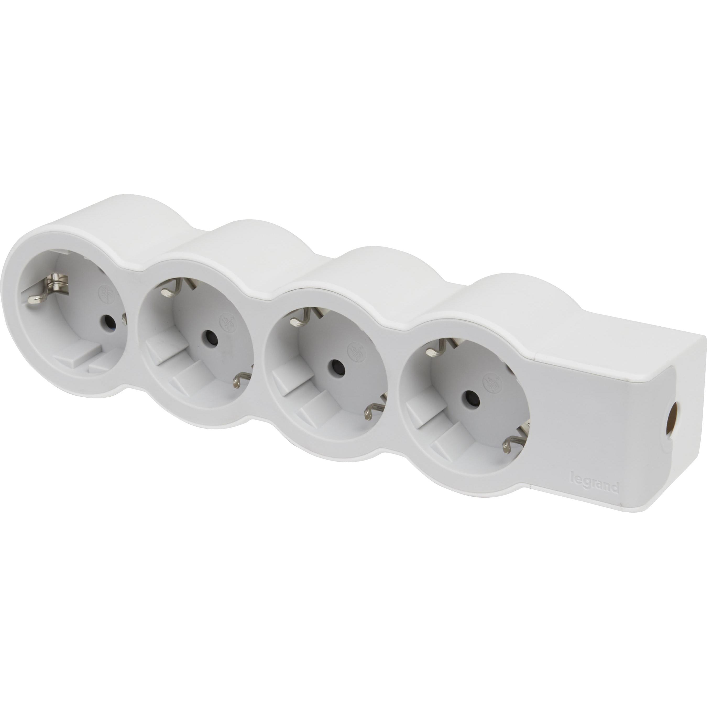 Legrand, Steckdosenleiste, Flache Steckdosenleiste, 4-fach Steckdose (4 x, CEE 16/5, CEE 7/3)