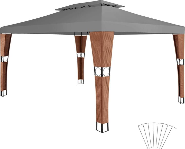 Immagine prodotto tectake Gazebo da giardino in rattan Mona 3x4m (400 cm, 300 cm)