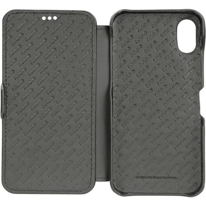 Noreve Lederschutzhülle horizontal (Apple iPhone X), Smartphone Hülle, Schwarz