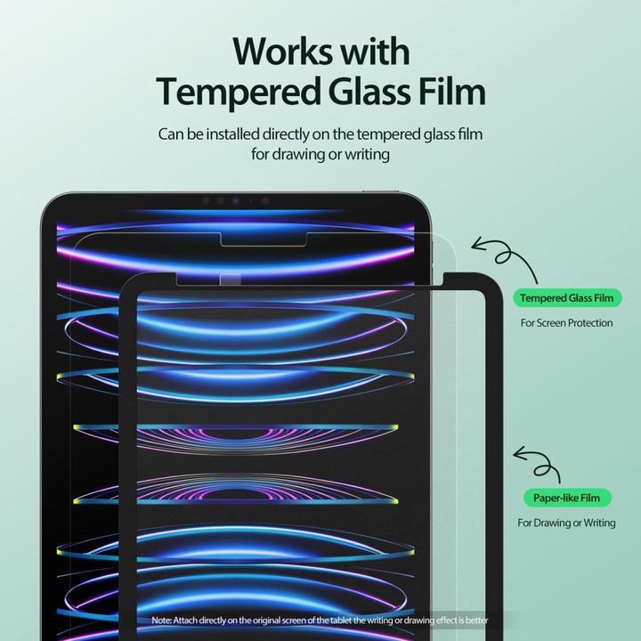 Produktbild Dux Ducis Naad Paperfeel Schutzfolie iPad Pro 12.9 - Schwarz (1 Stk., Apple iPad Pro 12.9 2018, Apple iPad Pro 12.9 2020, Apple iPad Pro 12.9 2021, Apple iPad Pro 12.9 2022)